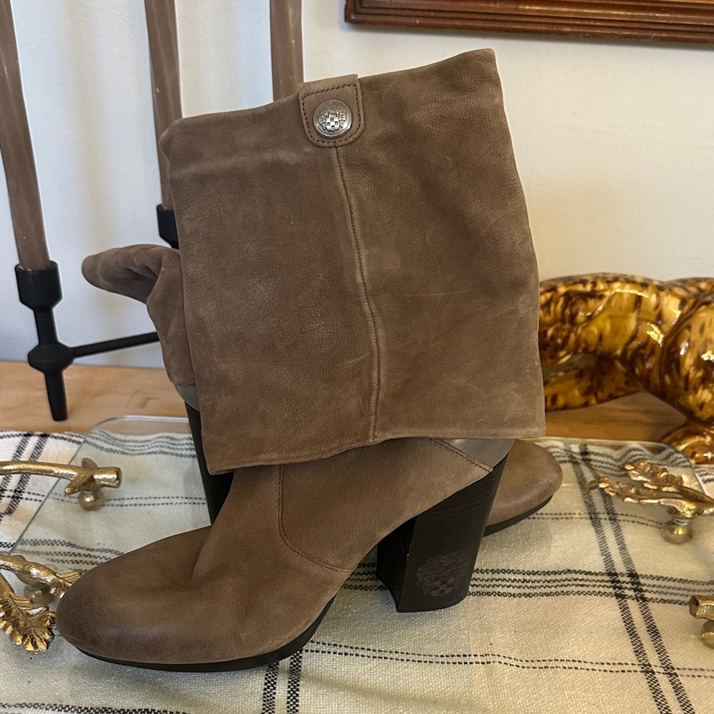 Vince Camuto Taupe Suede Ankle Boots